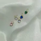 Pingente Ponto de Luz Coração Pequeno Zircônia Ouro 18K Para Brincos