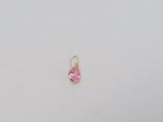 Pingente Ponto De Luz De Gota Rosa Em Ouro 18k 750