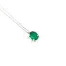 Pingente ponto de luz esmeralda bahia oval 1.45cts prata de lei 925 - 42418 85u