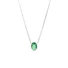 Pingente ponto de luz esmeralda natural oval 1.40cts em prata de lei 925 - 42519 125u