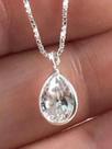 Pingente Ponto Luz Zirconia Gota Prata Pura 925