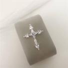 Pingente prata 925 crucifixo cravejado zirconias