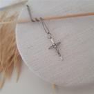 Pingente prata 925 cruz com jesus cristo religioso