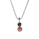 Pingente Prata 925 Duo Turmalina Verde e Rosa Ponte Vecchio Pingente Prata 925 Duo Turmalina Verde e Rosa Ponte Vecchio