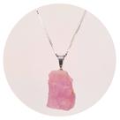 Pingente Prata 925 Quartzo Rosa Bruto - Natural e Legítimo