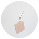 Pingente Prata 925 Quartzo Rosa Bruto - Natural e Legítimo