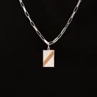 Pingente Prata 950 Plaquinha com Fio de Ouro 18k