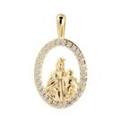 Pingente Prata c/ Ouro 18K NSra. do Carmo Zircônia