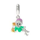 Pingente Prata Link Duende Aquário