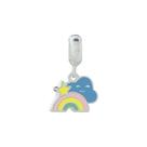 Pingente Prata Link Nuvem Arco-íris com Resina Colorida Pingente Prata Link Nuvem Arco-íris com Resina Colorida