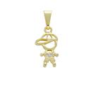 Pingente PRI Style "Menininho" Folheado A Ouro 18K Antialérgico Com Zircônias Pingente PRI Style "Menininho" Folheado A Ouro 18K Antialérgico Com Zircônias