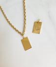 Pingente Quadrado Liso Vertigem Charm Banhado - BANHO: OURO