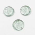 Pingente Redondo com Glíter Verde 23x18mm 100pç Acrílico 80g