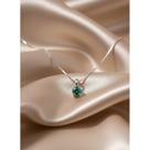 Pingente redondo com pedra verde prata 925