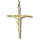 Pingente Religioso Cruz Crucifixo Palito Ouro 18k P003