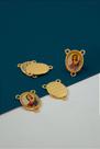 Pingente Religioso Santa Luzia 3 Saídas Dupla Face Ouro 18k - 01 Unidade