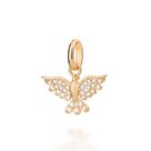 Pingente rommanel banhado ouro 3x 24k 18k e 22k feminino espírito santo cravejado pedra zircônias 542836