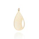Pingente rommanel banhado ouro 3x 24k 18k e 22k feminino gota vazado grande maxi 542854