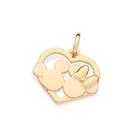 Pingente Rommanel Coração Mickey e Minnie Fol. Ouro 542744
