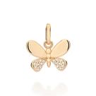 Pingente rommanel feminino banhado ouro 18k borboleta cravejada pedra zircônias 542853 Pingente rommanel feminino banhado ouro 18k borboleta cravejada pedra zircônias 542853
