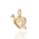 Pingente rommanel feminino banhado ouro 18k coração com flecha 542943