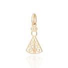 Pingente rommanel feminino banhado ouro 18k nossa senhora aparecida vazada 542883