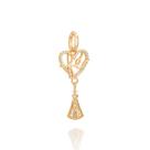 Pingente rommanel feminino banhado ouro 18k religioso fé nossa senhora aparecida cravejado pedra zircônia 542914