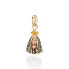 Pingente rommanel feminino banhado ouro 18k religioso nossa senhora aparecida 542910