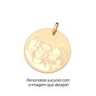 Pingente rommanel unissex banhado ouro 18k redondo personalizável foto 542773
