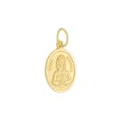Pingente Rosa Mistica Oval Ouro Amarelo 18 Kl