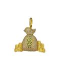 Pingente saco de dinheiro m - banhado a ouro 18k