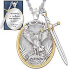 Pingente Saint Patrono Católico Michael São Miguel Colar com Pingente Arcanjel