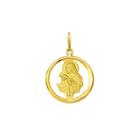 Pingente Santa Rita Ouro 18K 24mm Redondo Vazado K210