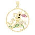 Pingente São Jorge Folheado Cor:Ouro 18K