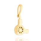 Pingente Secador De Cabelo Cabelereira Em Ouro 18k Berloque