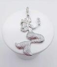 Pingente sereia grande banhado a rhodium