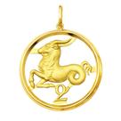 Pingente Signo do Zodíaco Capricórnio Ouro 18K Grande K400