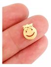 PINGENTE SMILE MENINA EM OURO 18K MODELO CAIXINHA (cod45y)