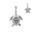 Pingente tartaruga banhado ouro branco