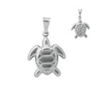Pingente tartaruga banhado ouro branco