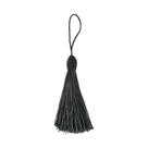 Pingente Tassel 9cm Preto Franja de Seda - 2 unidades