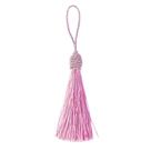 Pingente Tassel 9cm Rosa Franja de Seda - 2 unidades