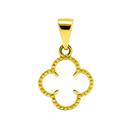 Pingente Trevo Da Sorte Banhado A Ouro 18k Branco