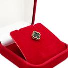 Pingente Trevo Em Ouro 18k Com Pedra Onix Natural 4 Folhas Pingente Trevo Em Ouro 18k Com Pedra Onix Natural 4 Folhas