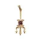 Pingente Tridente Maria Mulambo Rosa Roxa 4,1 cm Dourado