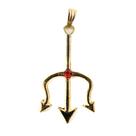 Pingente Tridente Pomba Gira com Strass 4,1 cm Dourado