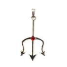Pingente Tridente Pomba Gira com Strass 4,1 cm Niquelado