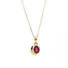 Pingente Turmalina Rubelita Ouro 18K Com Corrente 40cm K305