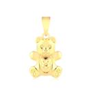 Pingente Urso Duplo Radhau Folheado A Ouro 18k