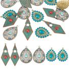 Pingentes Craftora Tibetan Alloy Vintage Teardrop Charms x15